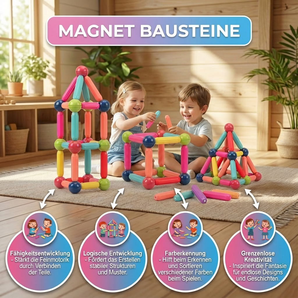 Magnetische Bauklötze für kreatives Spielen