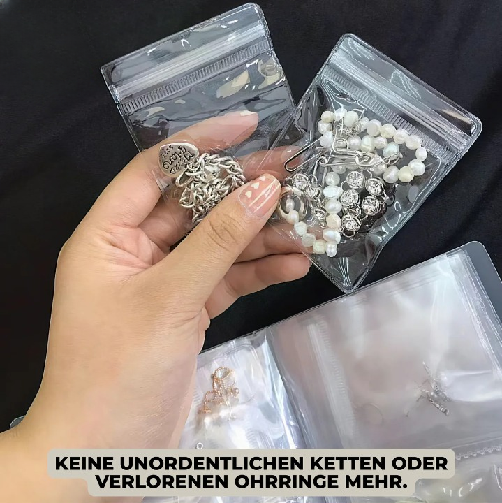 Schmuckaufbewahrungsbuch mit 30 durchsichtigen Fächern