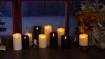 Set von 9 LED-Kerzen ohne Flamme – Fernbedienung und Glitzerfinish