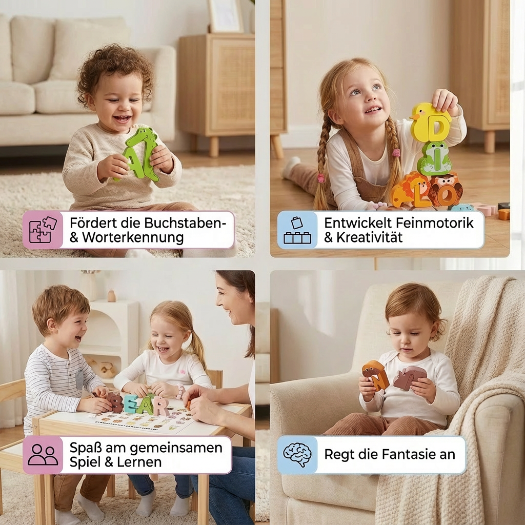 Alphabet Puzzle aus Holz – A-Z Lernspiel für Kinder