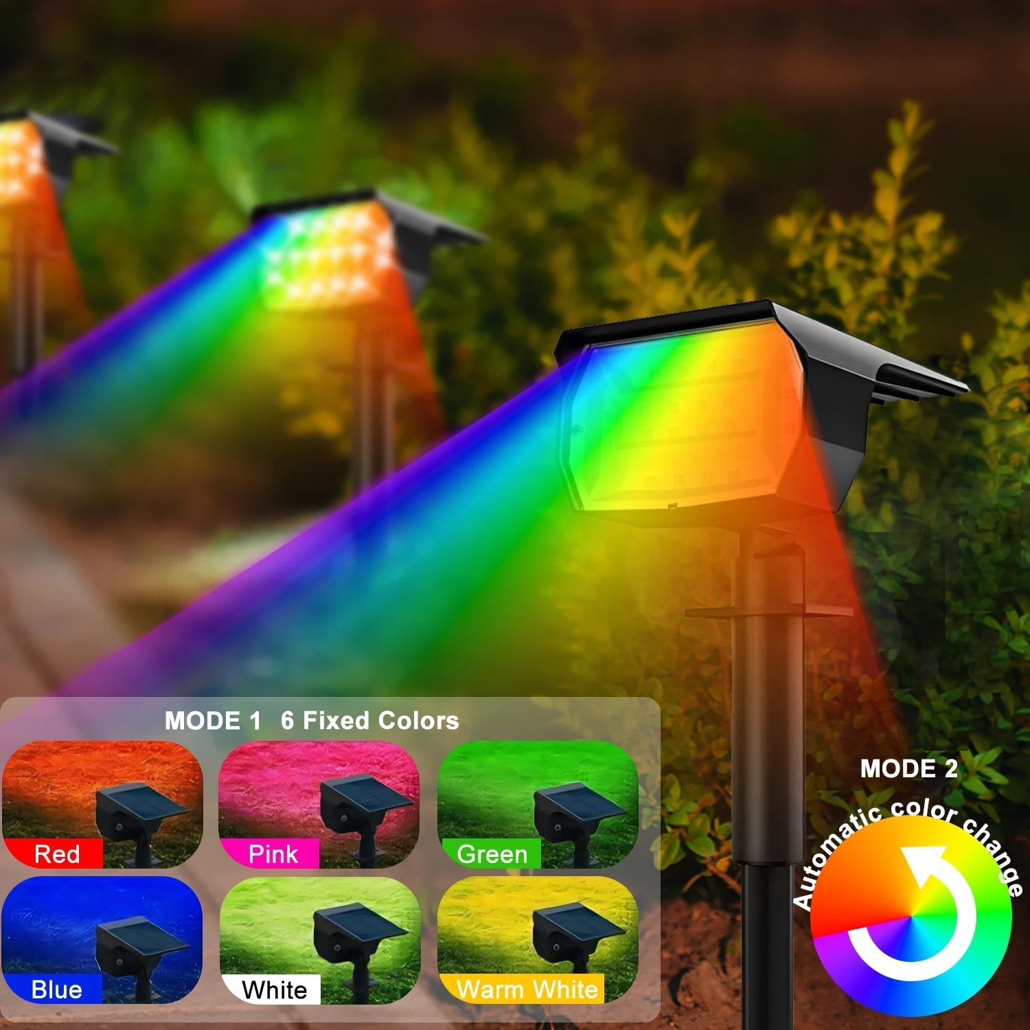 Farbige Solarleuchten für Ihren Garten | 37 RGB-LEDs | IP65
