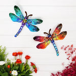 Dynamic 3D Wrought Iron Dragonfly Wall Decor