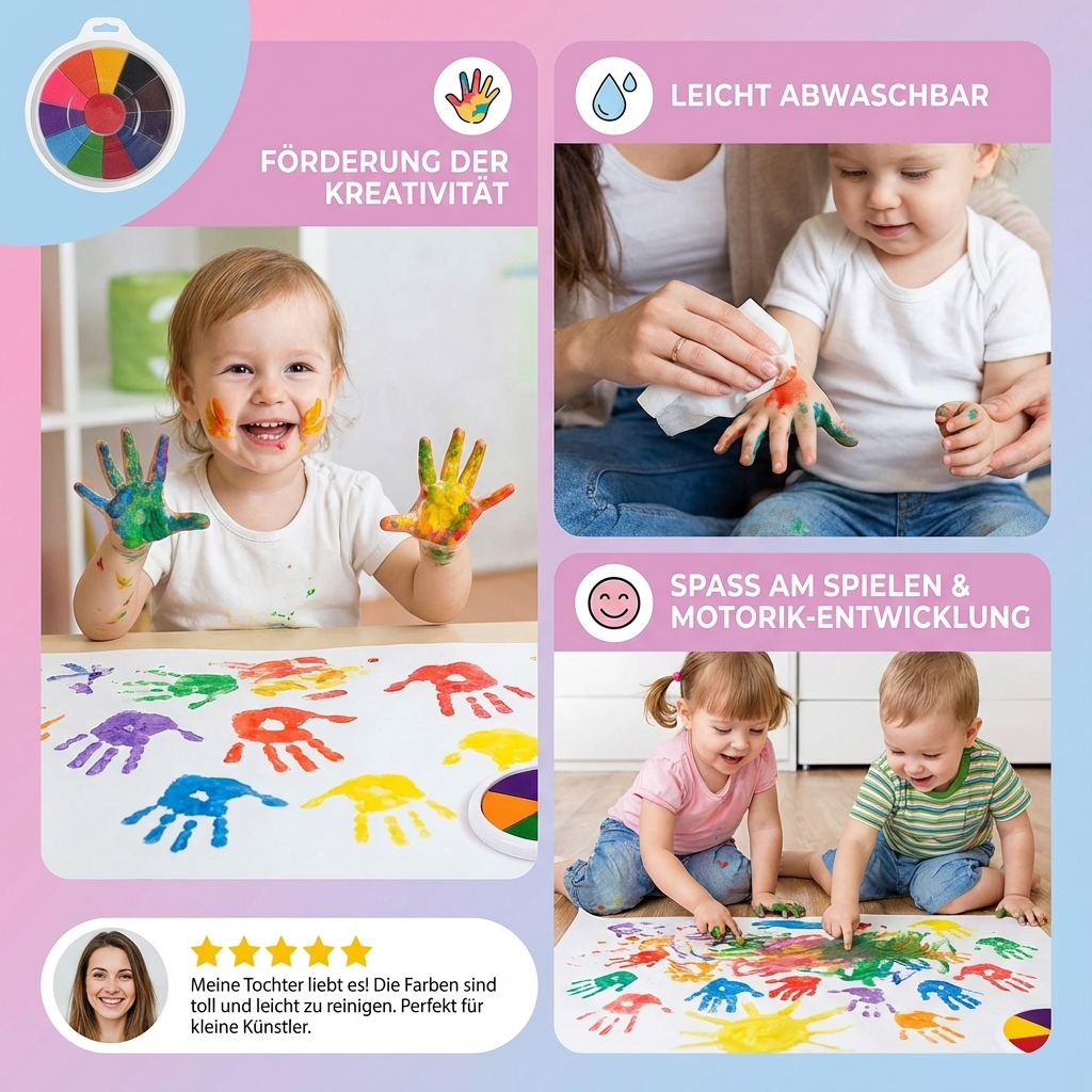 Set mit Fingerfarben für kreative Kinder