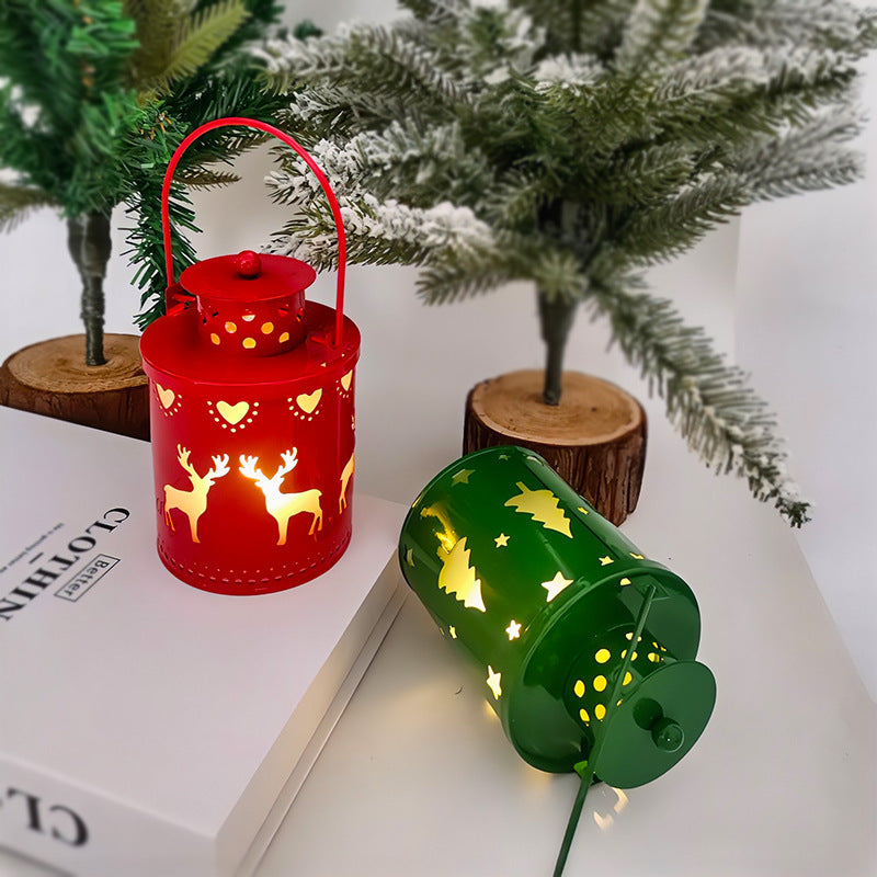 Elektronische Weihnachtskerze mit flackerndem LED-Licht – Dekorativer Eisenständer für drinnen
