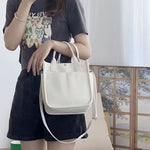 UrbanEase Canvas Umhängetasche – Weiße Schultertasche mit Magnetverschluss und verstellbarem Gurt