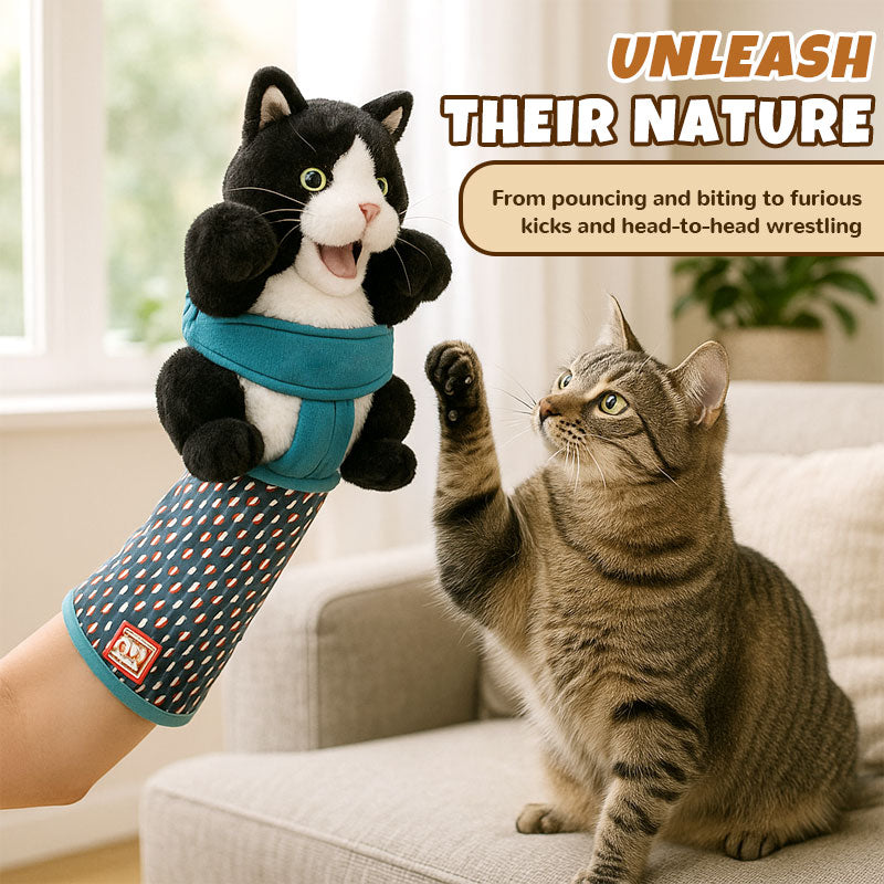 Katzenspielhandschuh mit Kuscheltier – Sicheres Spielvergnügen