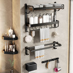 Elegantes Badezimmer-Set in Matt-Schwarz – Stilvolle Aufbewahrungslösungen