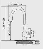 Eleganter Küchenarmatur mit ausziehbarem Brausekopf – Edelstahl 360° schwenkbar