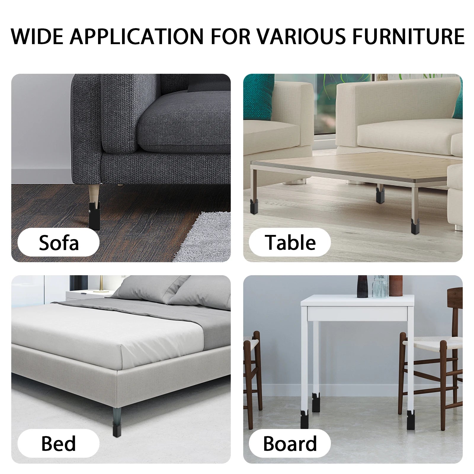 High-quality furniture legs with adjustable height for more comfort