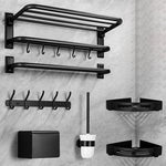 Elegantes Badezimmer-Accessoire-Set in Matt Schwarz