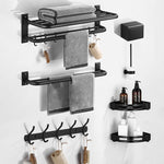 Elegantes Badezimmer-Accessoire-Set in Matt Schwarz