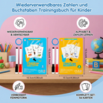 Trainingbuch für Kinder mit wiederverwendbaren Zahlen und Buchstaben