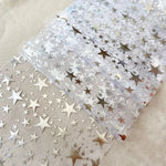 Elegant Table Runner GlamourShine | Metallic Mesh with Star Motif in Gold, Rose Gold, or Silver | Ideal for Festivities & Table Decoration