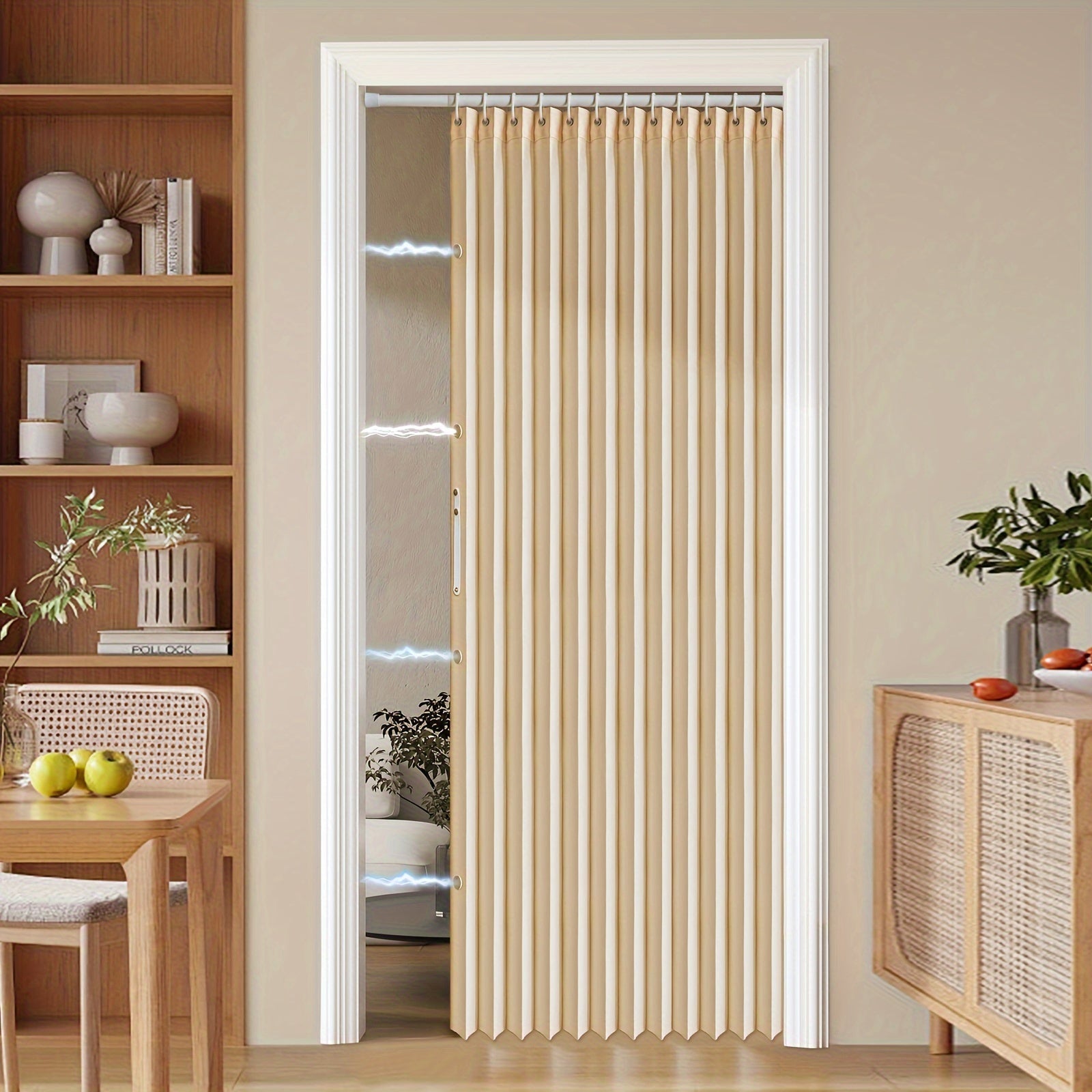 Farbenfrohe Magnetische Faltvorhang – Platzsparende Trennwand für Zuhause und Büro