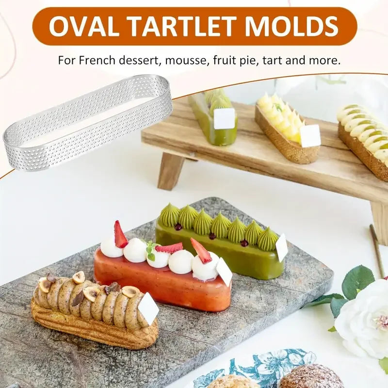 6/8 Stück Ovalform Edelstahl Backringe für perfekte Tarts