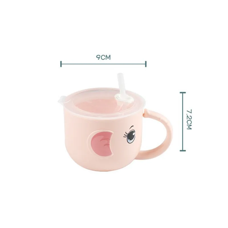 Trinkbecher für Kinder mit integriertem Strohhalm
