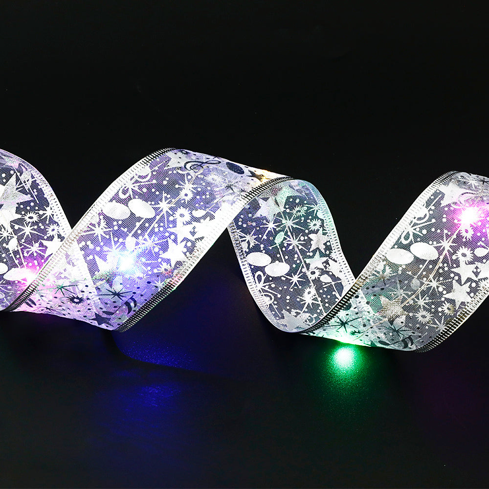 Dekoratives Lichtband mit bunten LED-Leuchten – 5 cm breites Stoffband