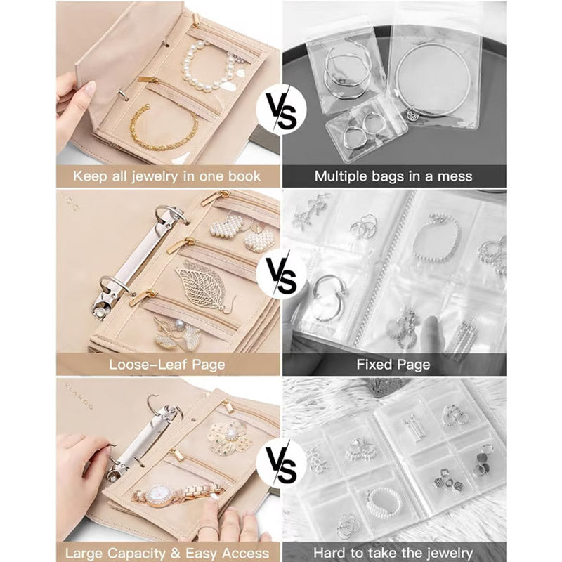 Eleganter Schmuckorganizer mit Fächern – Ideal für Reisen