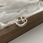 Smile Ring | Adjustable | Hypoallergenic | Silver-Look