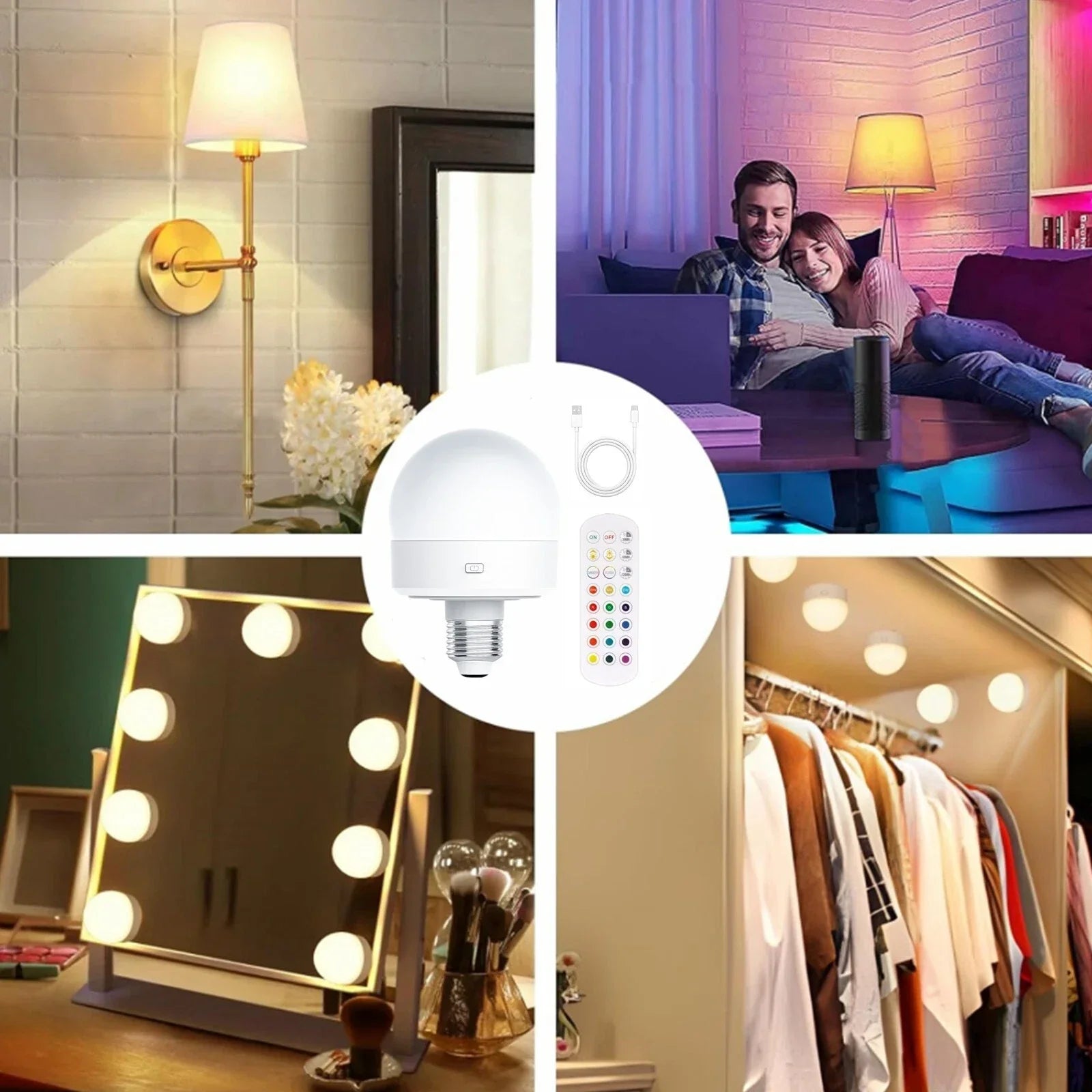 Akku RGB LED Lampe E27 mit Fernbedienung – Kabellos und Flexibel