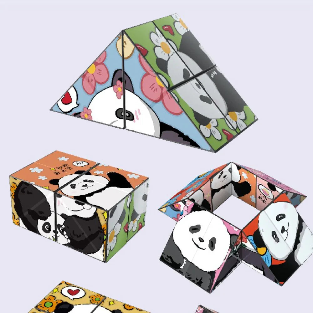Tiermotiv-Rätselwürfel für Kinder – Pädagogisches Spielzeug mit Panda