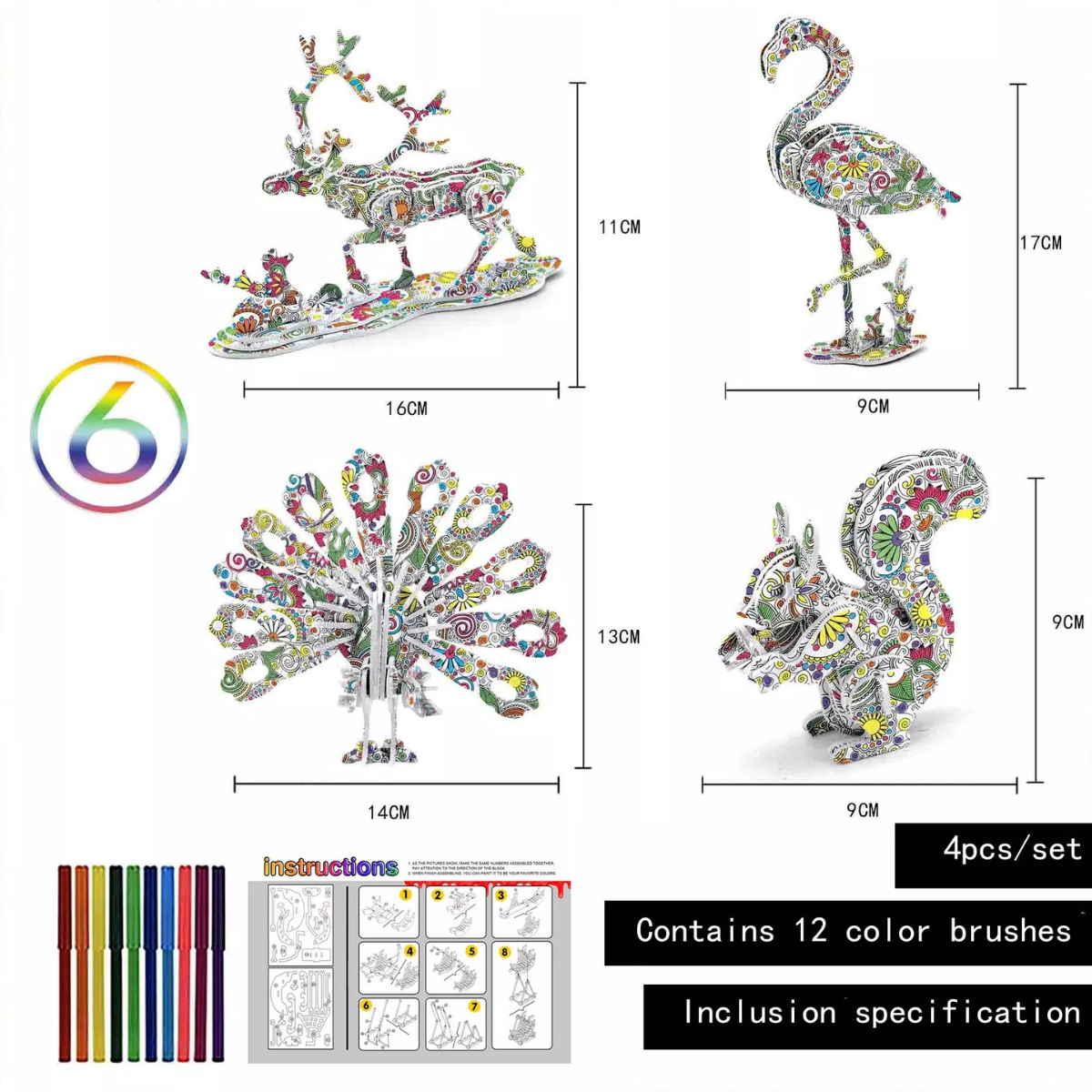 3D-Puzzle zur Selbstgestaltung - Skulpturen-Set (2+1 Gratis)