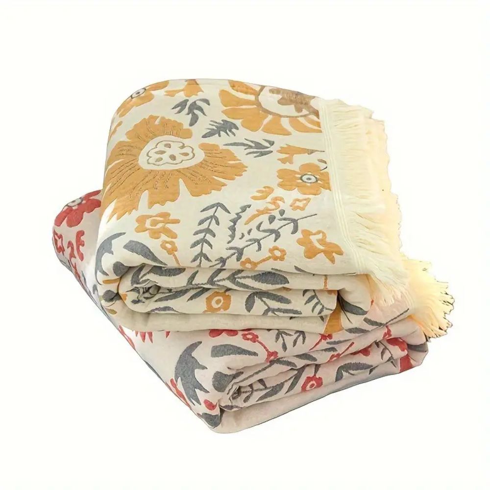 Reversible Blüten-Decke mit französischem Flair