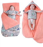 Schlafsack für Babys mit Kapuze – Minky-Decke für Neugeborene