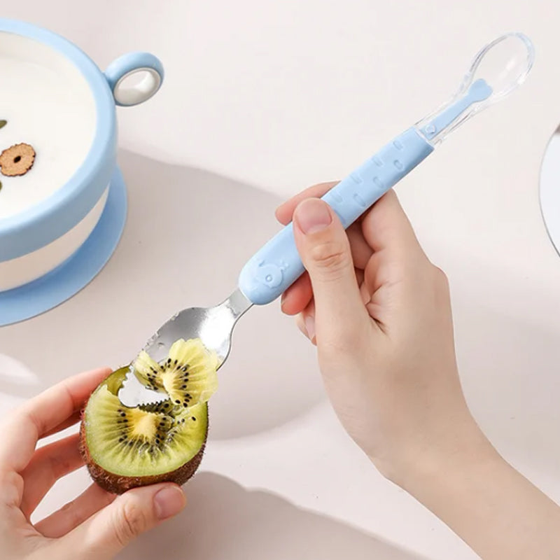 Silikonlöffel für Babys – 2-in-1 Funktion