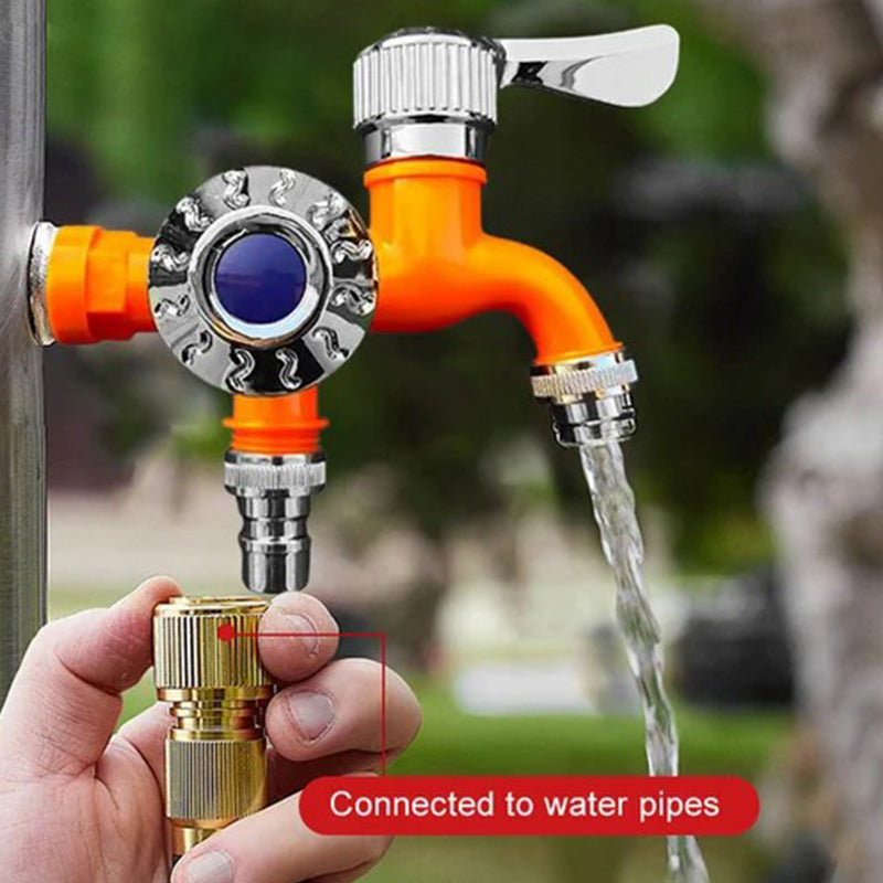Doppelter Wasserhahn mit zwei Ausgängen