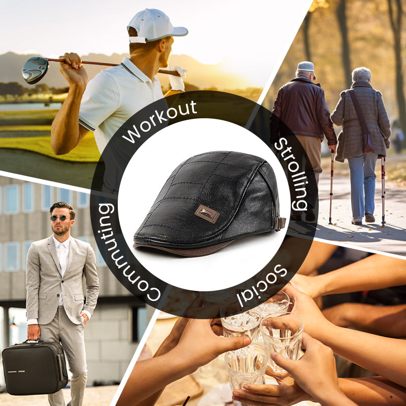 Luxurious Leather Plush Hat | Stylish Warmth for Winter