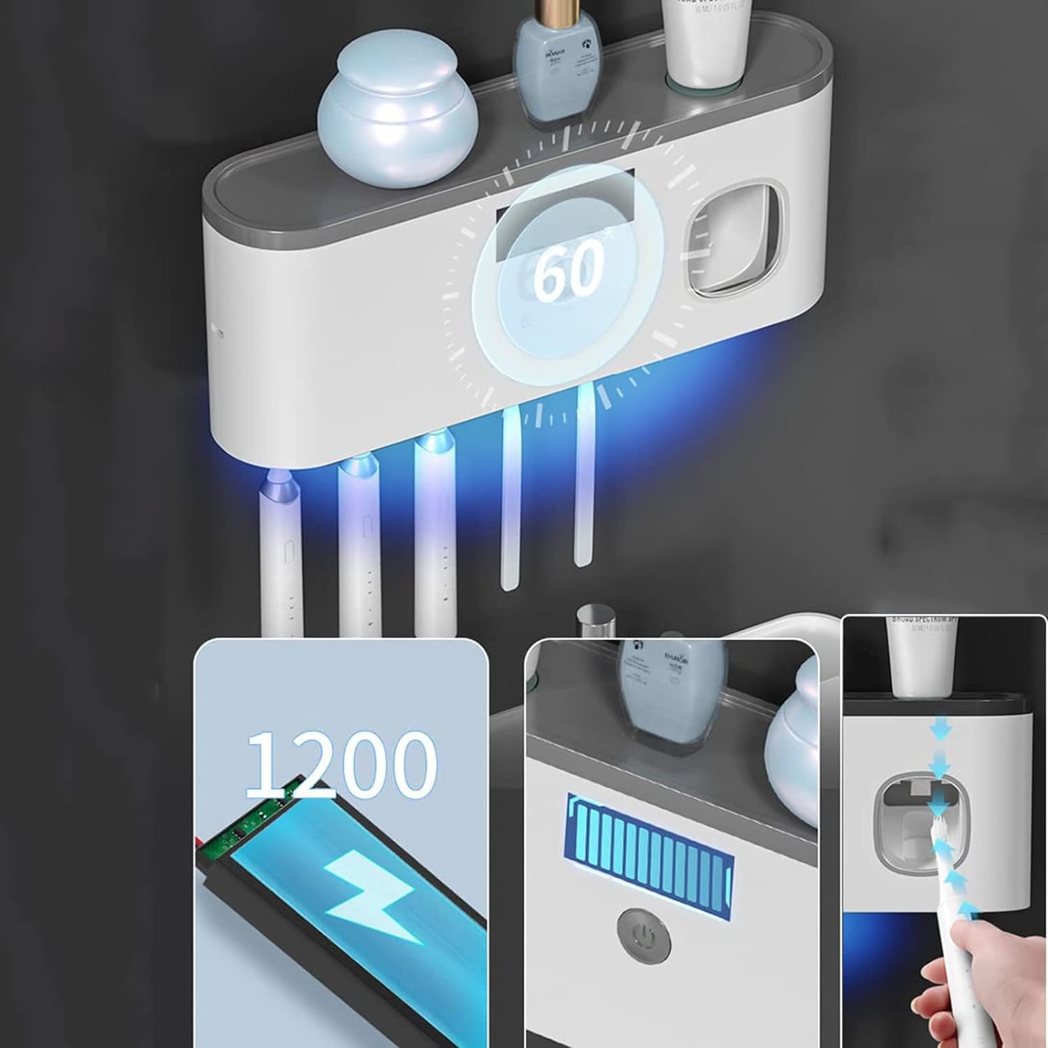Intelligenter Zahnbürstenhalter mit UV-Sterilisation für das Badezimmer