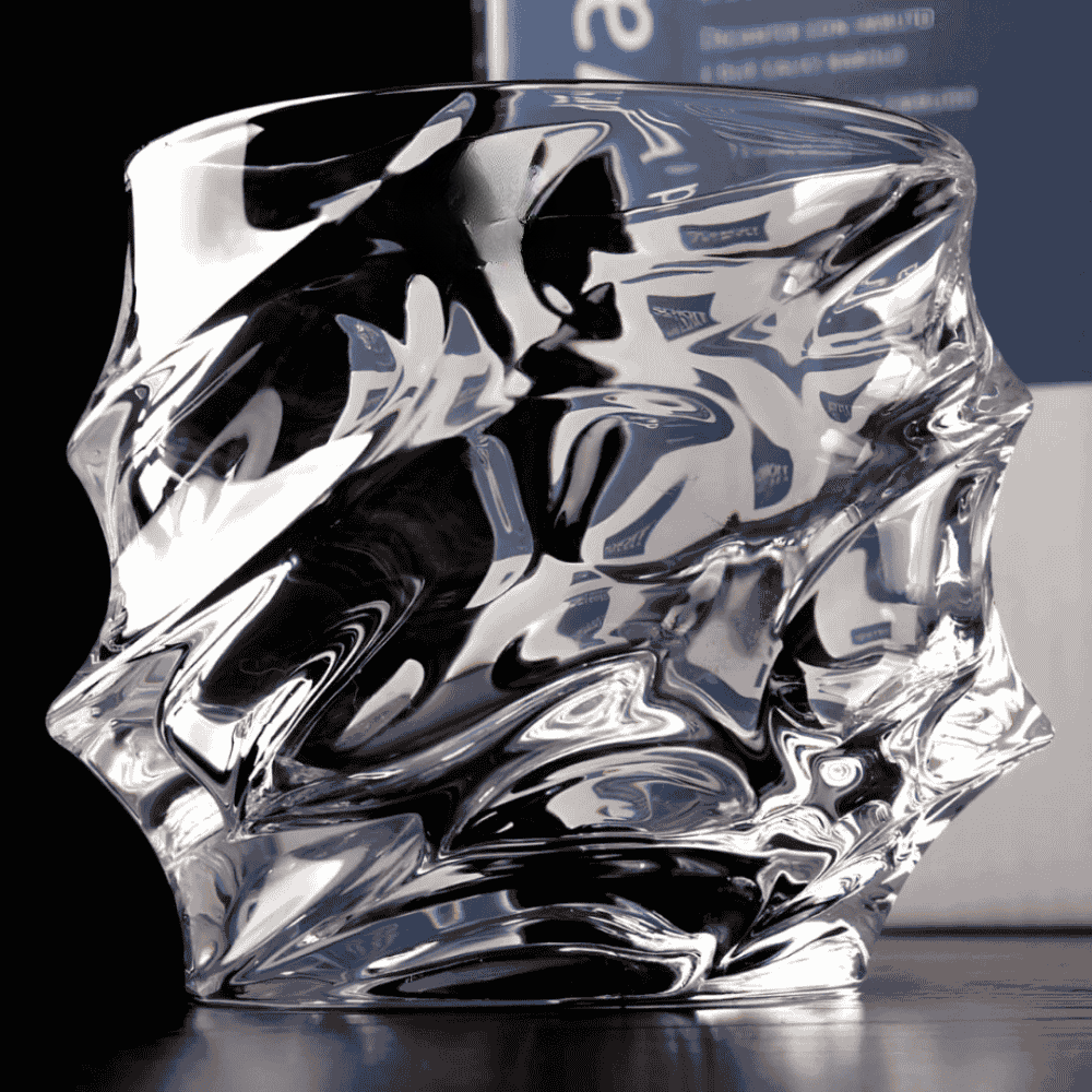 Elegantes Kristall-Whiskyglas mit Facettenmuster