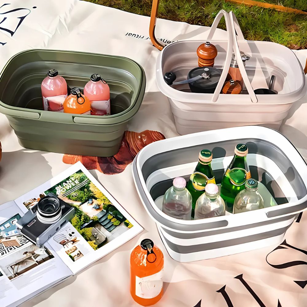 Faltbarer vielseitiger Korb – Ideal zum Camping, Grillen und für den Haushalt