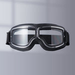 Vintage Motorradschutzbrille mit wechselbaren Gläsern und Komfortpolsterung