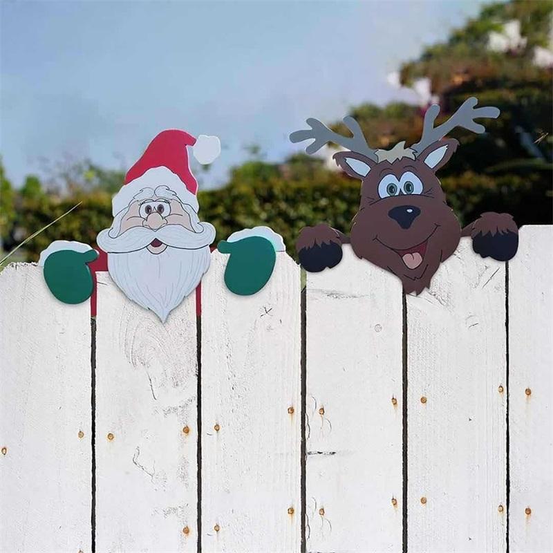 Weihnachtszaun Dekoration mit festlichem Motiv