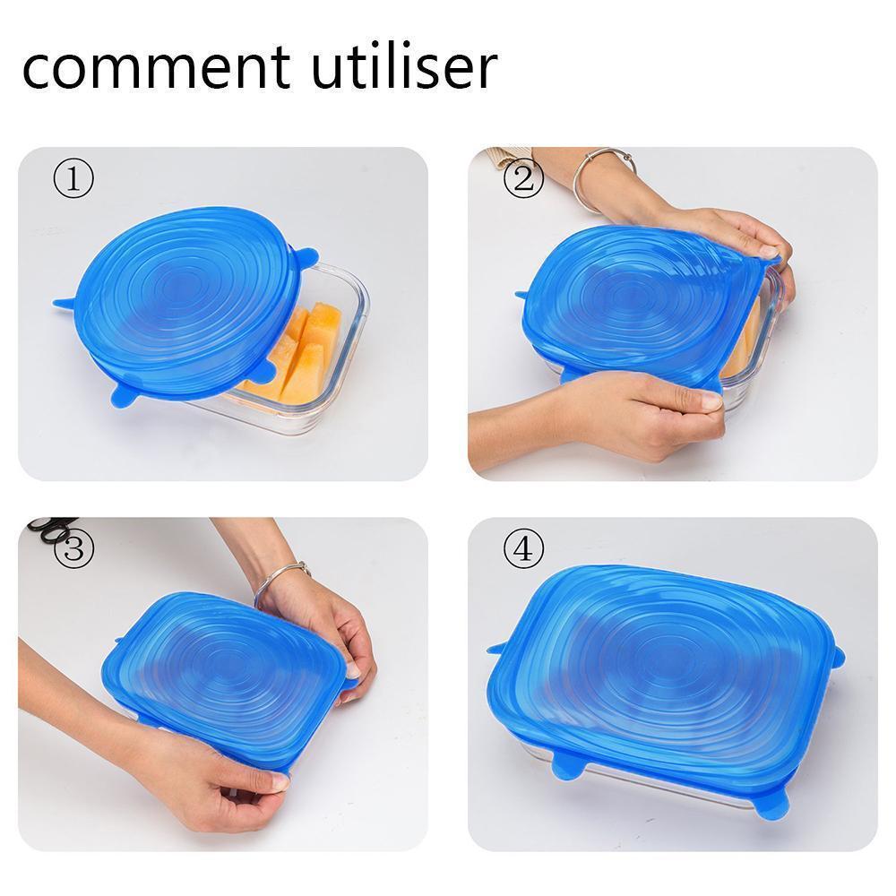 6-teiliges Silikondeckel-Set