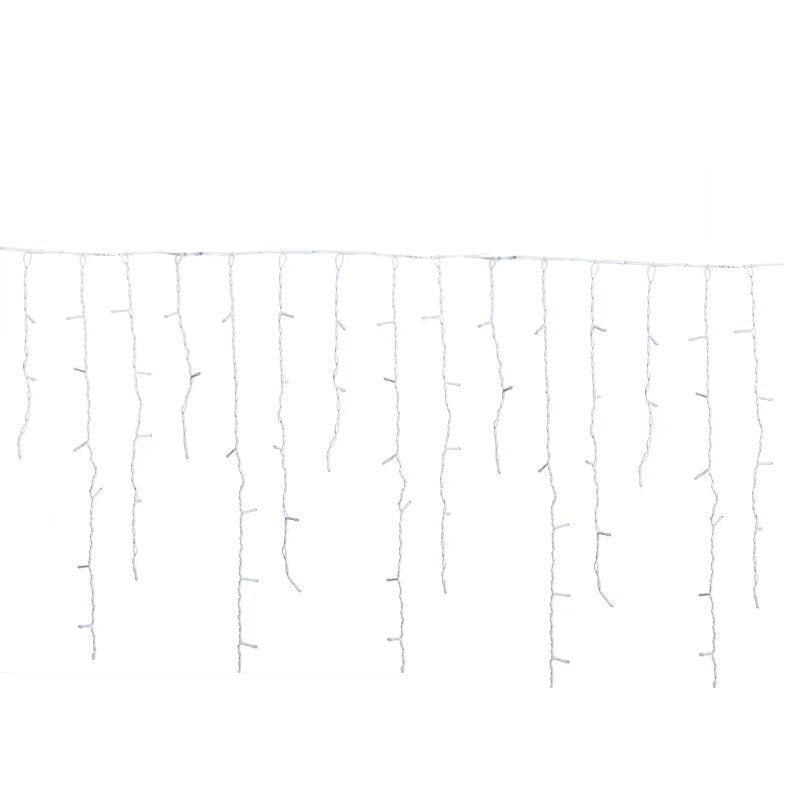 Frostlichter 50m LED Eiszapfen-Lichterkette | IP44 Wetterfest | 36V Niederspannung | Über 500 LEDs | Wunderschöner Wasserfall-Effekt | Warmweiß