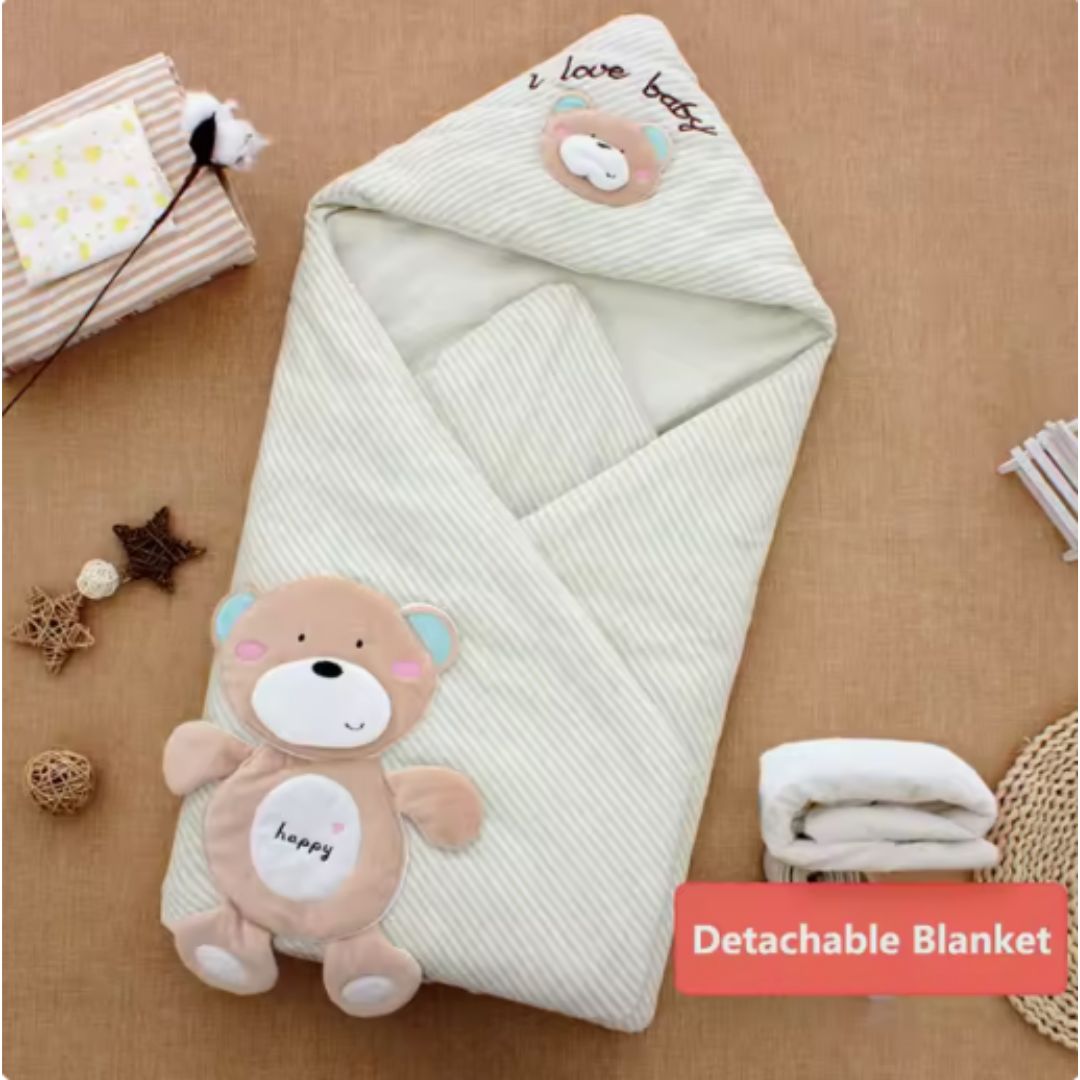 Einschlagdecke für Babys mit Kapuze – Kuscheliger Schlafsack für Neugeborene