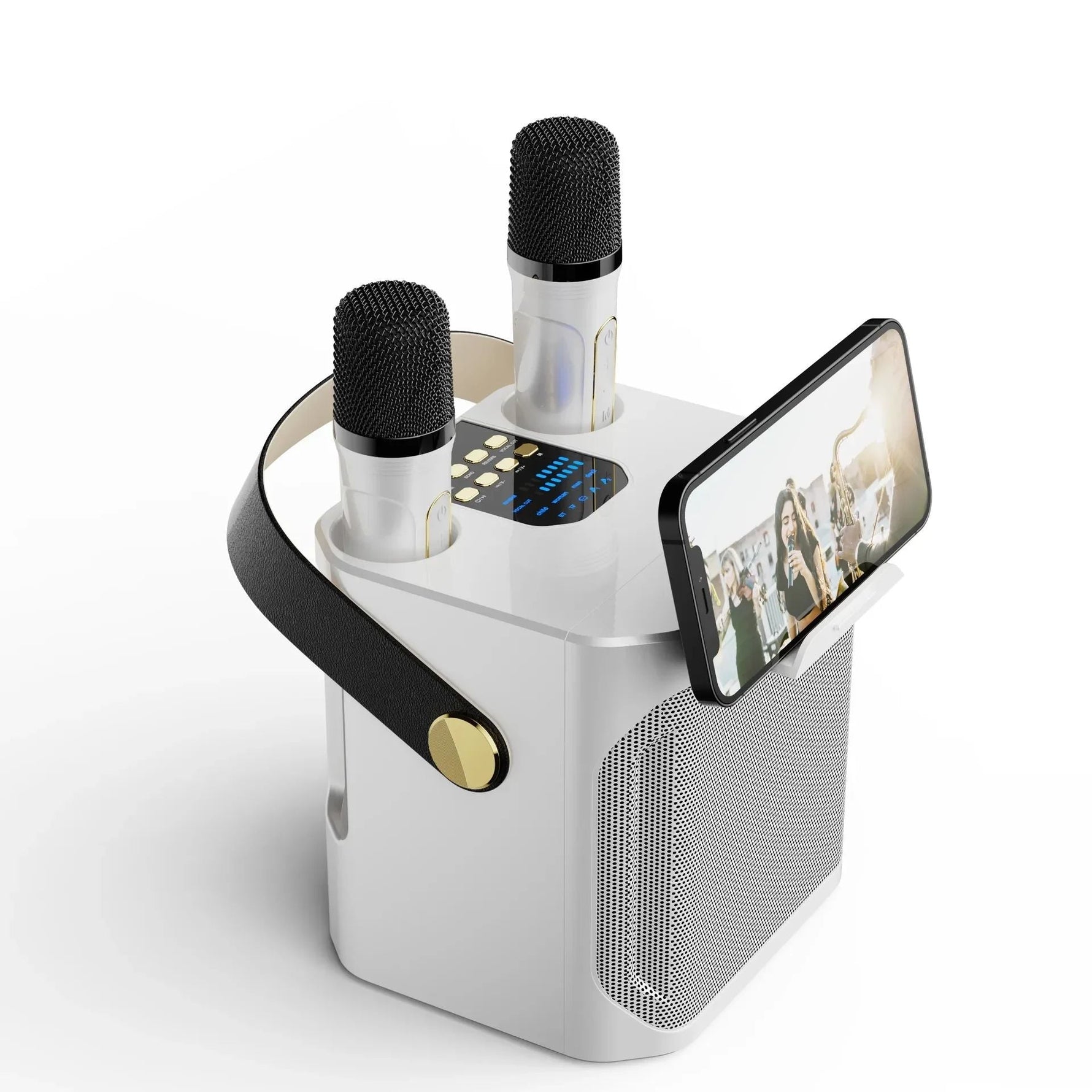 Kabelloser Karaoke Lautsprecher mit Doppel-Mikrofonsystem