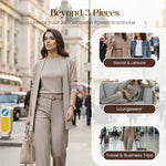 Dreiteiliges Lounge-Set für Damen: Cardigan, Top und Hose
