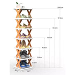 Platzsparendes Schuhregal mit 6 Ebenen aus robustem Kunststoff