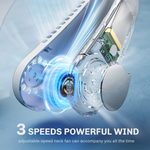 Tragbarer Nackenventilator, bladeless, wiederaufladbar