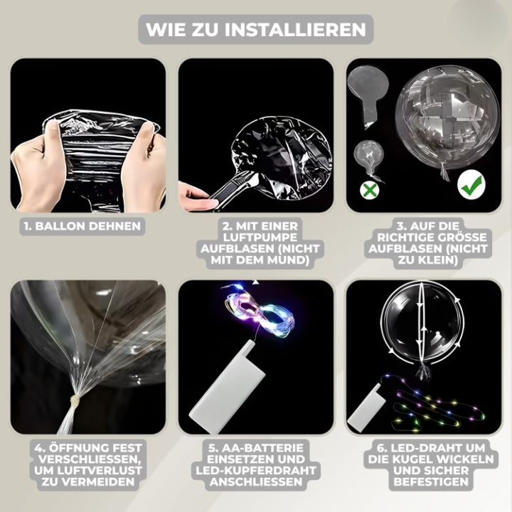 Leuchtende Ballons - 10er Set für stimmungsvolle Anlässe
