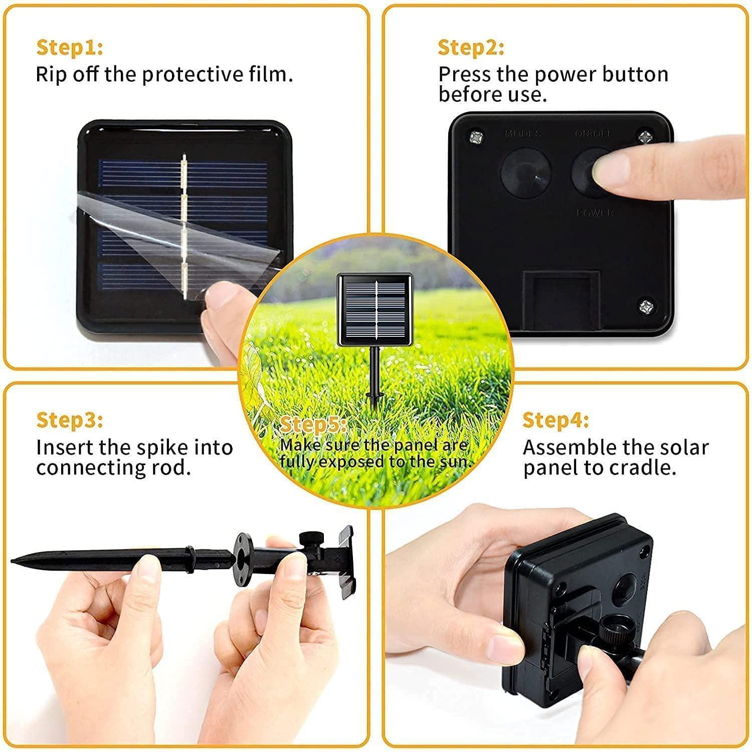 Solarbetriebene Lichterkette für Außenbereiche