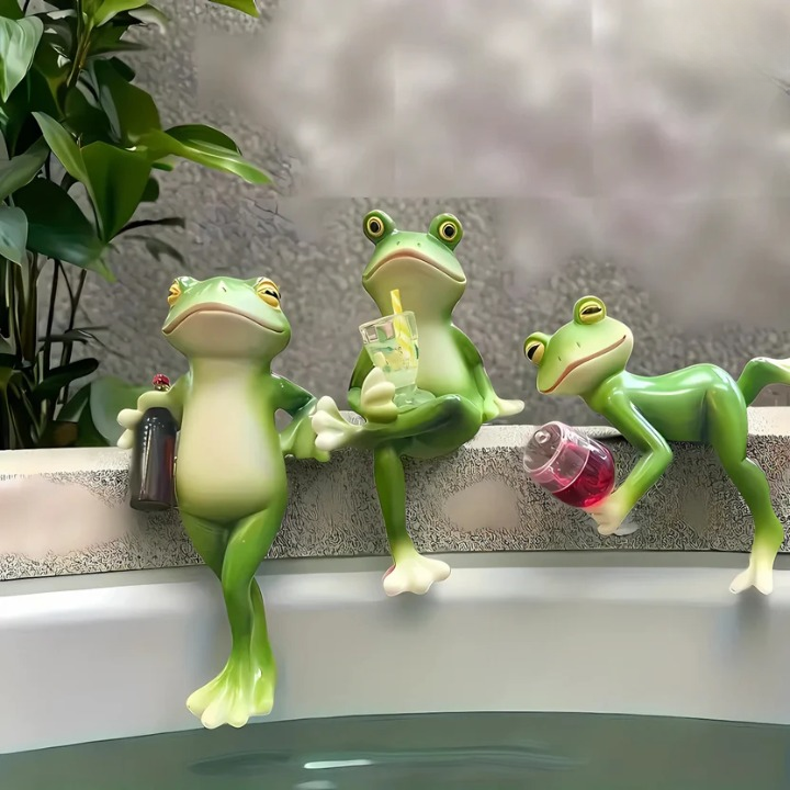 Verspielte Froschfigur für Blumentöpfe und Garten