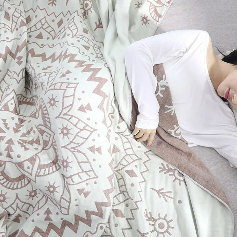 Elegante Wendedecke mit Mandala Design aus Baumwolle