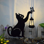 Solar Gartenleuchte für Katzen mit Hängeleuchte – Dekorative LED Außenbeleuchtung