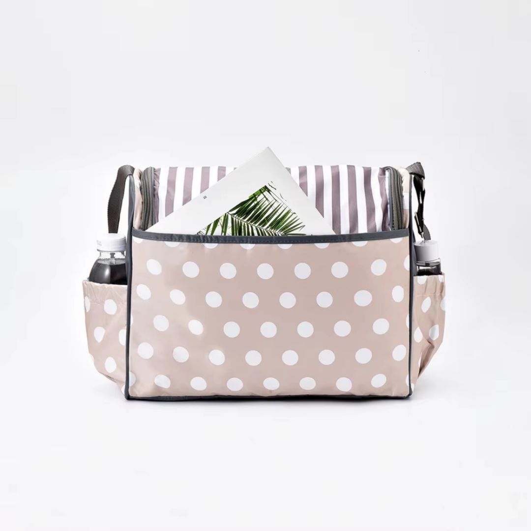 Wickeltasche für Babys in Blau mit Wickelauflage und Flaschenhalter