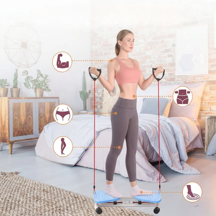 Drehbarer Stepper mit Widerstandsbändern – Ganzkörpertraining für Zuhause